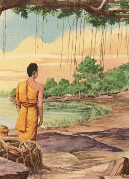 Boddhisatta tiba di Uruvela Senanigama dan mulai mempraktikkan praktik penyiksaan diri