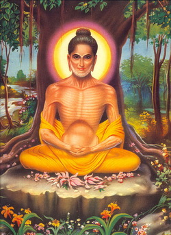 Boddhisatta menyiksa diri hingga tubuh-Nya kurus kering