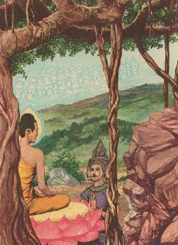Maha Brahma Sahampati memohon agar Buddha sudi mengajarkan Dhamma pada semua makhluk